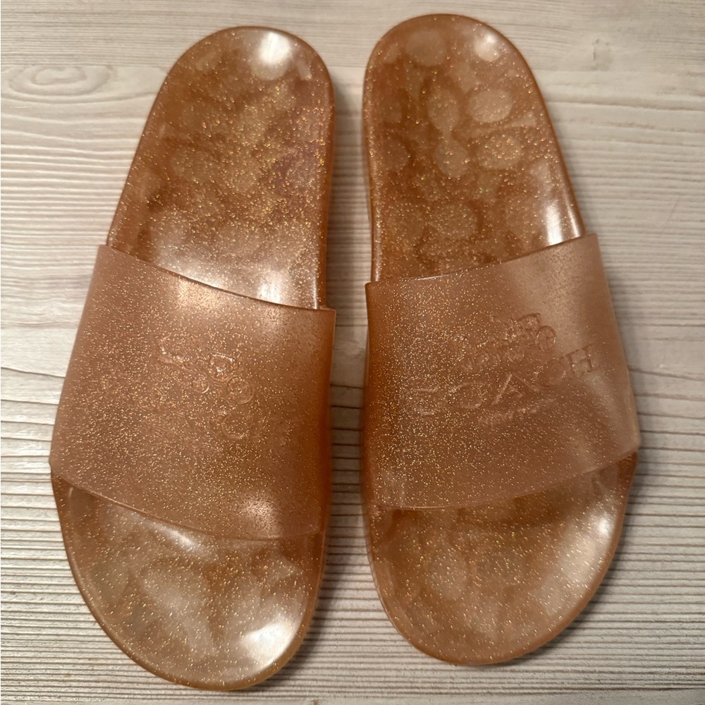 Coach Glitter Amber Jelly Slide Sandals